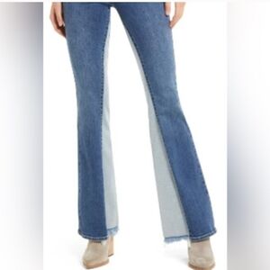 Hidden Jeans Happi two toned flare blue jeans size 28 new‎